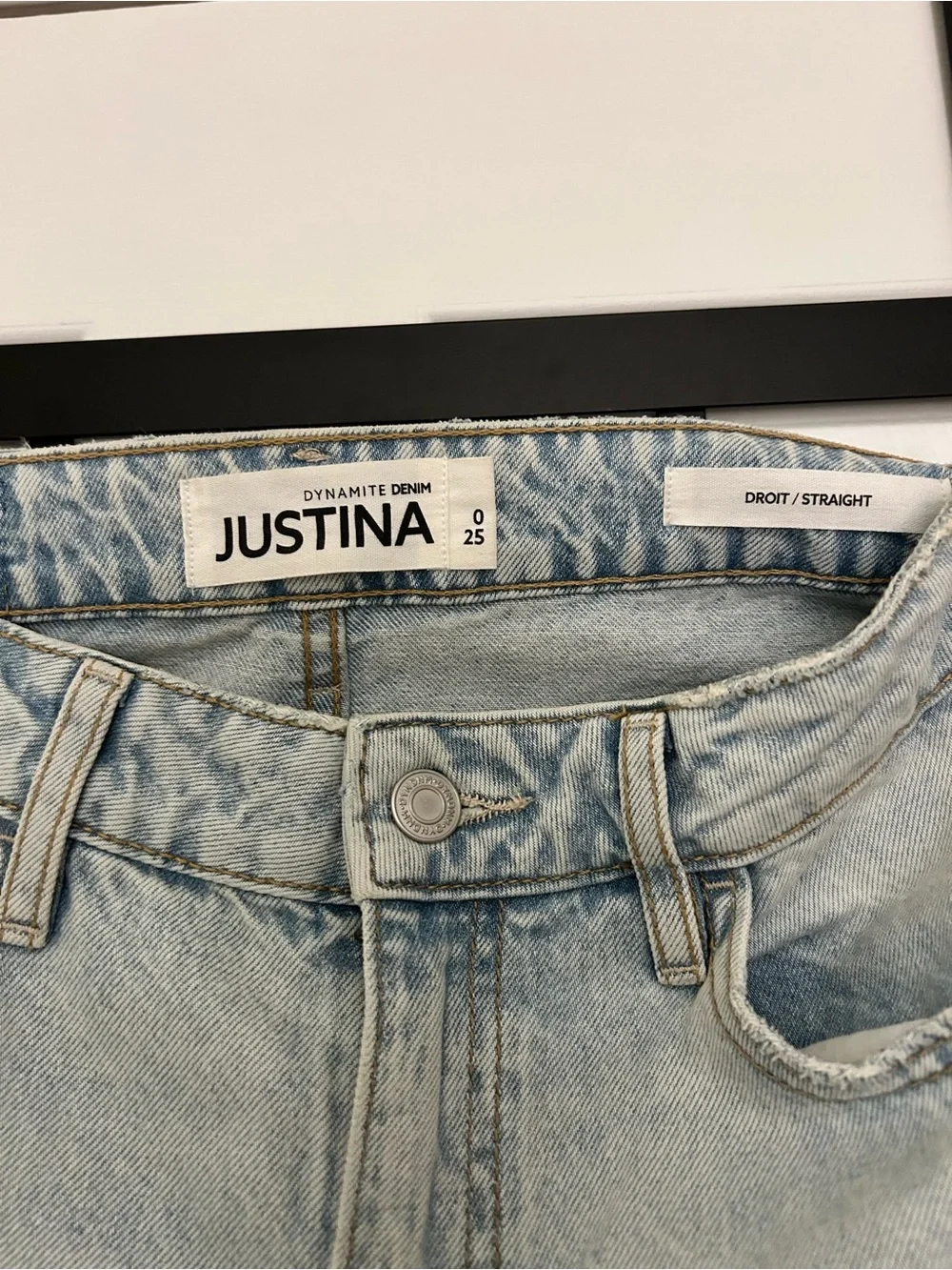 Light Wash Ripped Straight-Leg Jeans